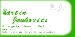 martin jankovics business card